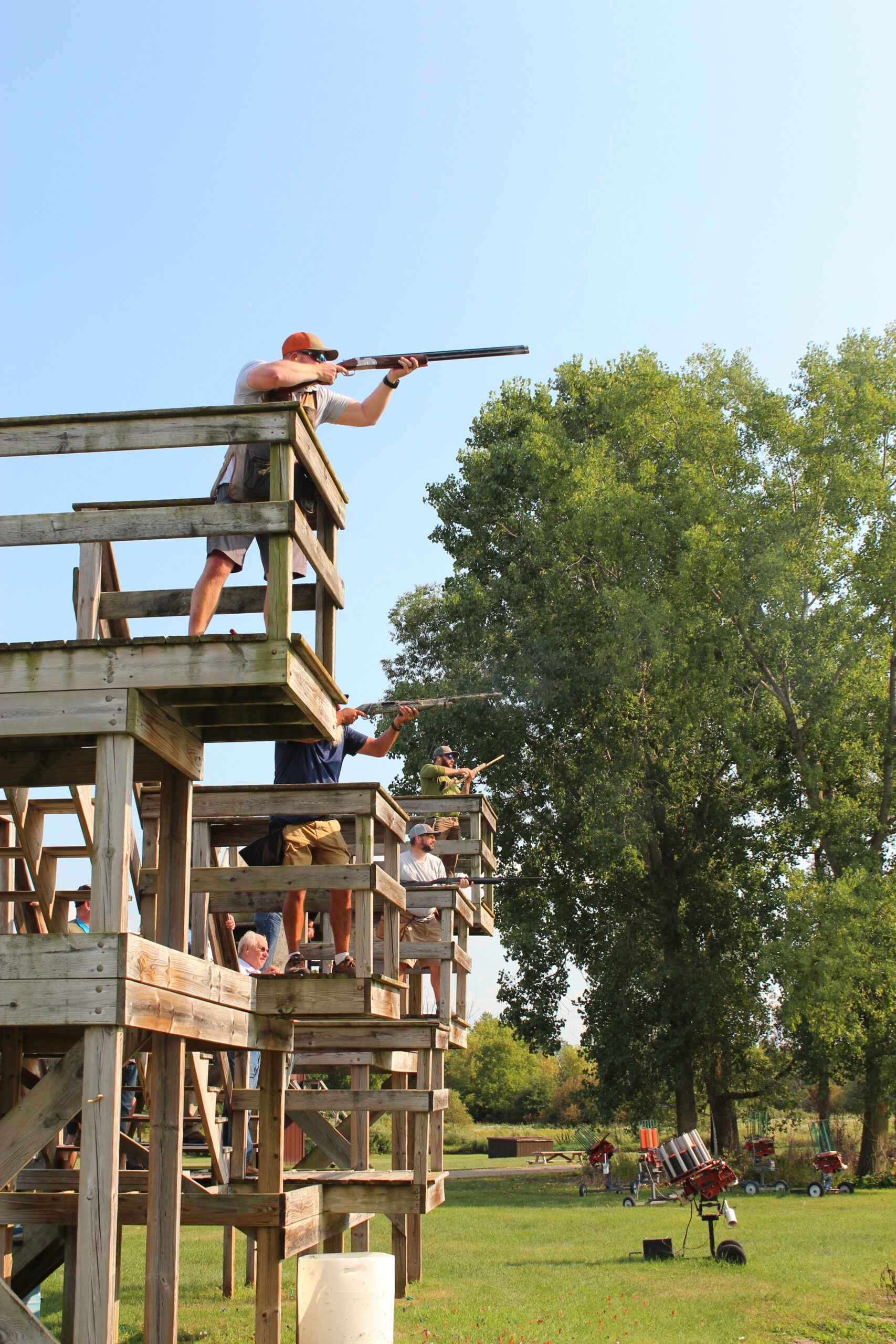 Participants taking part in a Rabbits Unlimited sporting clay event